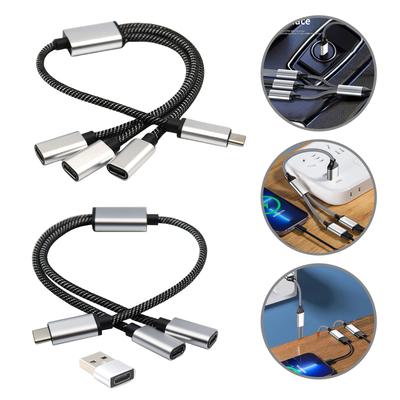 USB C Erkek - 2/3 USB C Dişi Ayırıcı Kablo Dönüştürücü Çoklu Hub'lar USB C Bağlantı Noktası Hub Şarj Cihazı Güç Ayırıcı Adaptör 11.81in