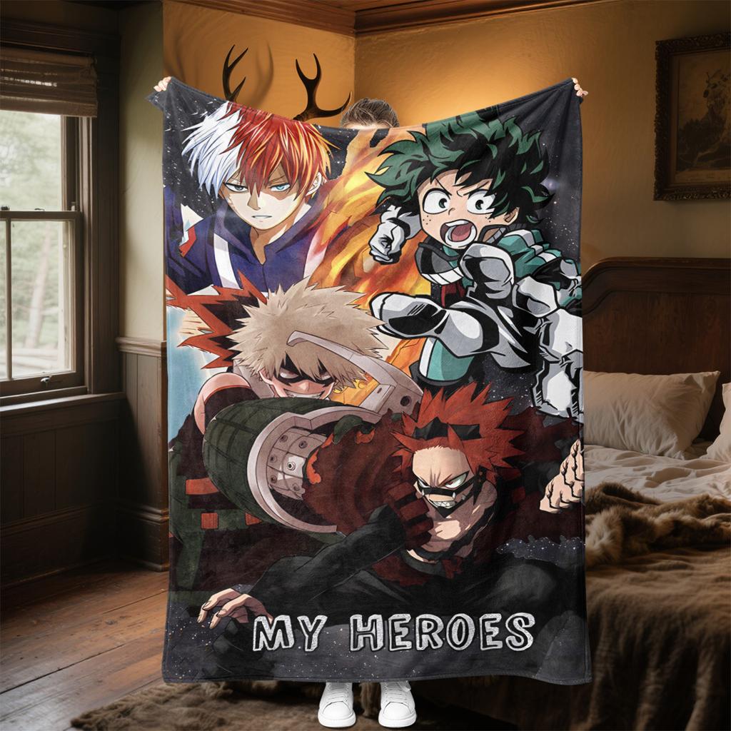 Hero Academia Anime Blanket Soft Comfortable All Seasons Suitable Sofa Office Nap Travel Festive Gift