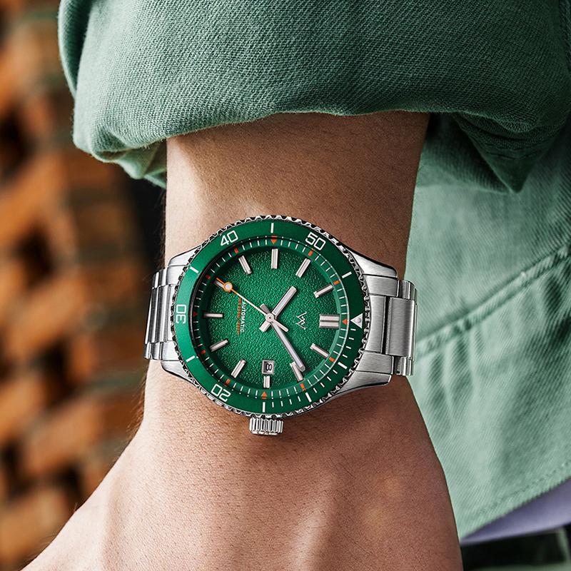 WM Watch Dive Watch Automatic Mechanical Watches Man Diving Watch Sapphire Stainless Steel Diver Welly Merck Wrist Watch WM046