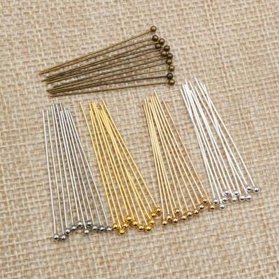 200pcs/lot 16 20 25 30 40 45 50mm Silver Color Metal Ball Head Pins For Diy Jewelry Making Head Pins Findings Dia 0.5mm Supplies