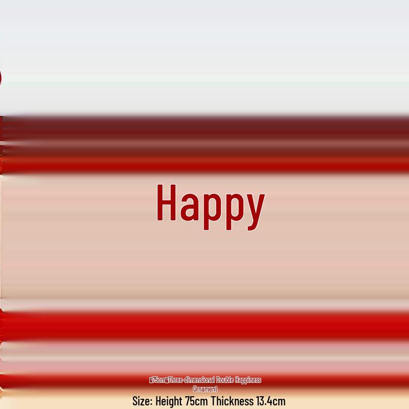 3D Red Xi Double Happiness Non-woven Fabric Ornament for Weddings - Decorate Wedding and Living Rooms with Festive Xi Character