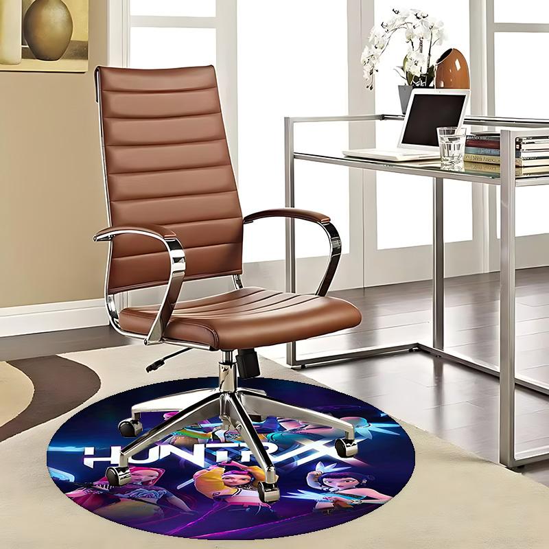 

1pc HUNTRX Anime Cartoon Design Round Carpet for Office Chair Mat, Non-Slip Rug Suitable for Home Decor, Living Room, Bedroom, Game Room, Dormitory, S 80cm by 80cm