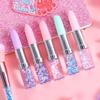 2PC Creative Pen Lipstick Shape Glitter Gel Pen Quicksand 0.5mm Signature Pen Stationery