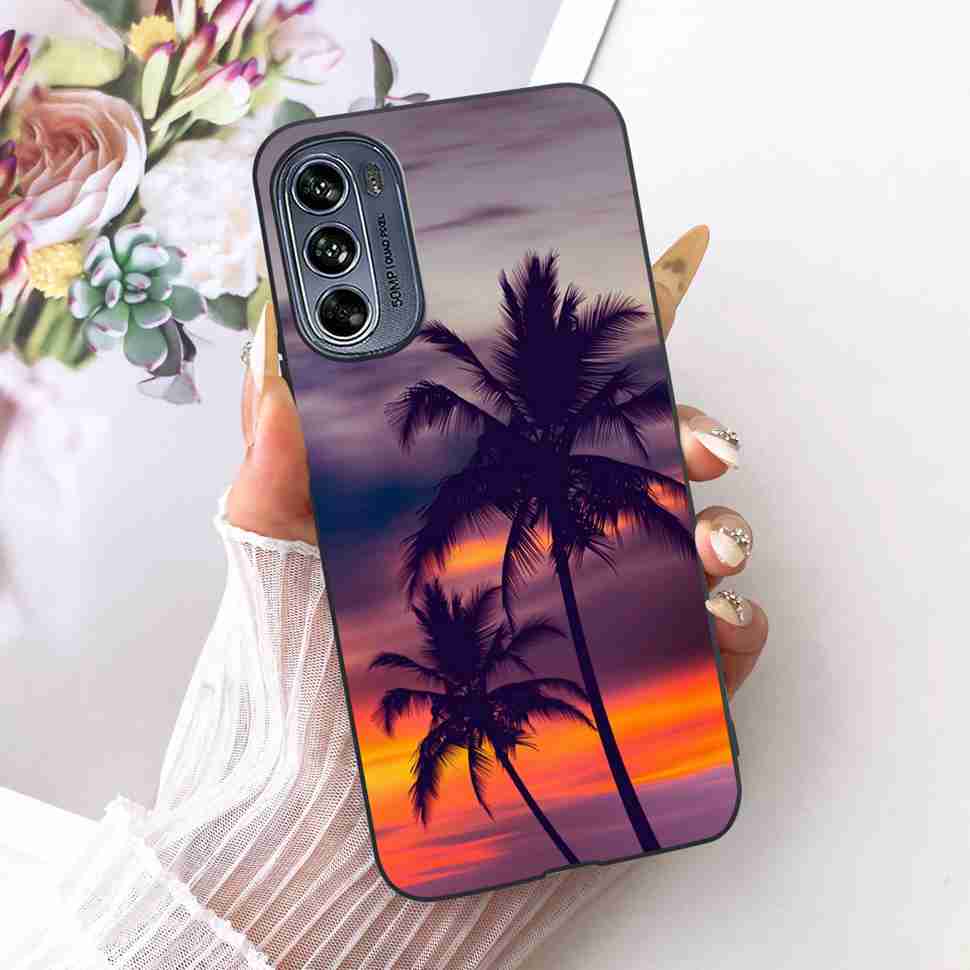

For Motorola Moto G62 5G Case Colorful Flower Cartoon Silicone TPU Phone Cases For Moto g62 MOTO G62 5G Bumper Black Cover Moto G62 5G