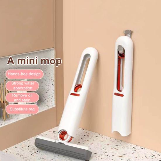 Taşınabilir Kendinden Sıkmalı Mini Mop Hızlı Temizlik Teleskopik Ellersiz Süngerli Silecek Güçlü Emici Kendinden Sıkmalı Mini Mop
