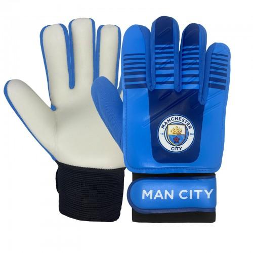 Manchester City FC Childrens/Kids Touch Fastening Goalkeeper Gloves