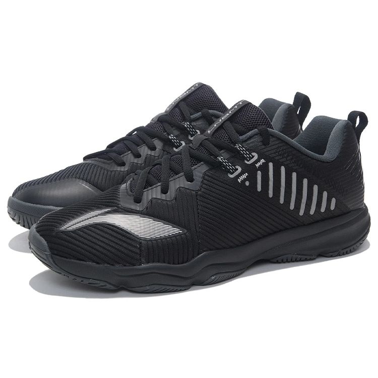 Li-Ning Chameleon TD Professional Competition Shock Absorption Non-Slip Wear-Resistant Low-Top Badminton Shoes Men Shoes Black AYTP031-11