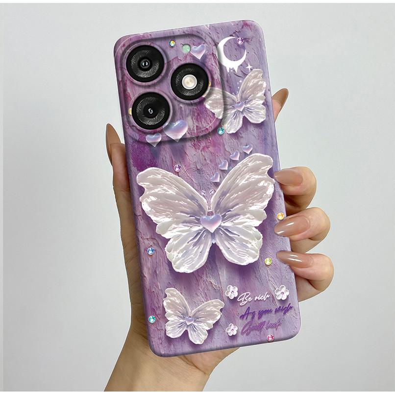 For Itel A50 A667L Casing Pretty Butterfly Flowers Soft Silicone TPU Shockproof Cover For Itel A50 A 50 ITELA50 2024 Phone Case