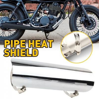 Universal Chrome Exhaust Muffler Pipe Heat Shield Cover Heel Guard Motorcycle