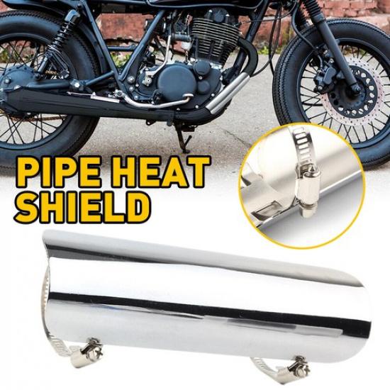 

Universal Chrome Exhaust Muffler Pipe Heat Shield Cover Heel Guard Motorcycle
