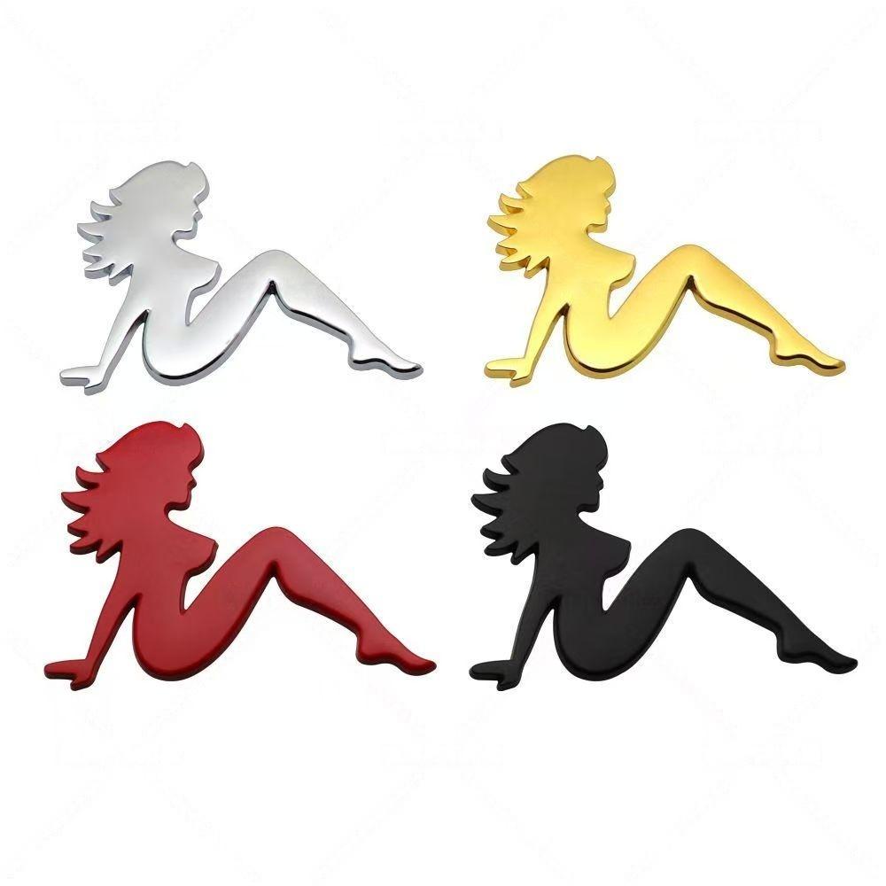 3D Metal Sexy Girl Emblem Decal Side Fender Rear Trunk Badge Sticker