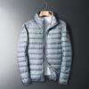 Mens Lightweight Short Cotton-Blend Puffer Jacket Slim Fit Stand Collar Casual Outerwear All