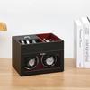 Mabuchi Motor New Automatic Watch Winder, Wooden, Fits Both Men's and Women's Watches, 2023 Upgrade (Black Exterior, Red Interior - W142R)