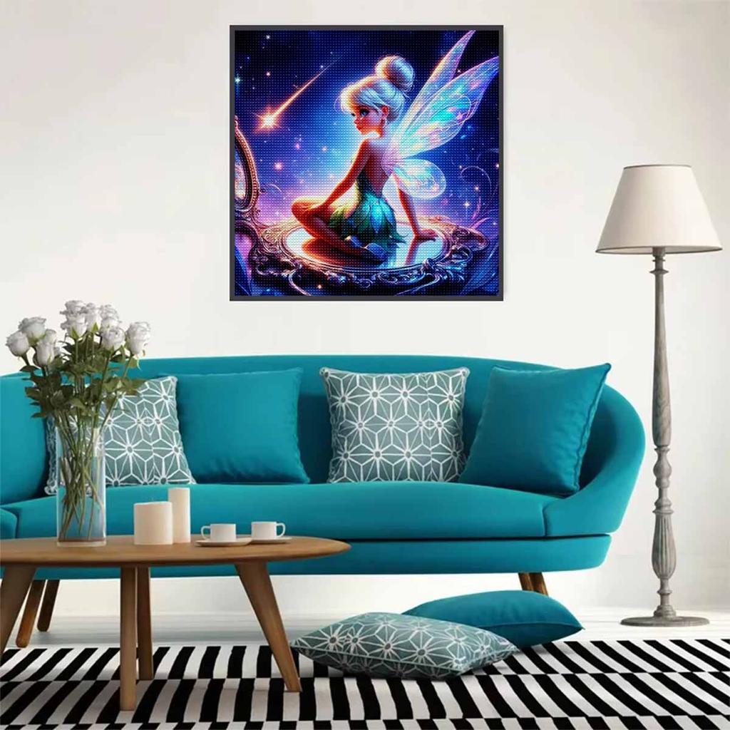 5D DIY Diamond Painting Decorative A Fairy Sitting Upright Full Round Drill Scenery Diamond Embroidery Cross Stitch Kits Home Decor Gift