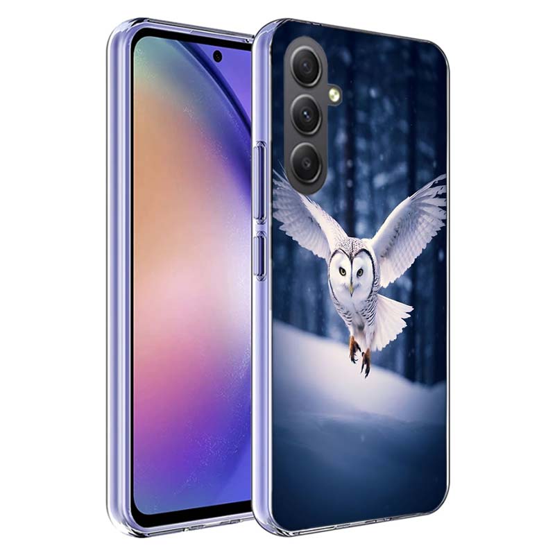 Owl in Winter Phone Case For Samsung A54 A34 A24 A14 A53 A33 A23 A13 A52S A32 A22 A12 A17 Galaxy A03S A04S A02S A42 A72 A73 A90