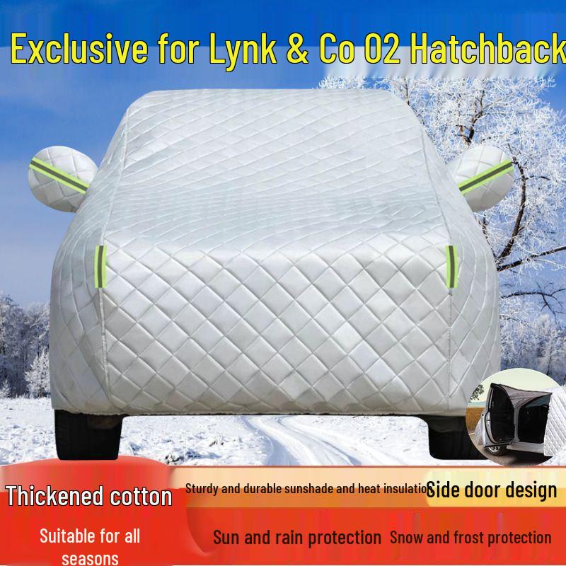 Lynk & Co 02 Hatchback All-Weather Car Cover: Sunproof, Rainproof, Dustproof, and Heat Insulating Sunshade.