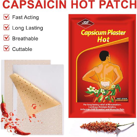 50 Count Capsaicin Patches,4.72"x7.08" Hot Capsicum Patch