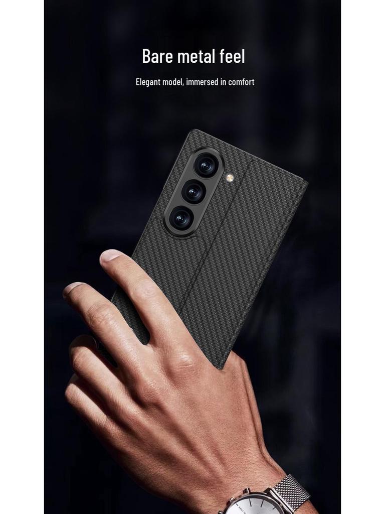 Samsung Z Fold6 Leather Flip Case: Cross-border Creative Business Shell-Screen Integrated Design