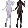 Women 8D Oil Shiny Glossy Full Bodystocking Nylon See Through Sheer Hooded Bodysuit Catsuit