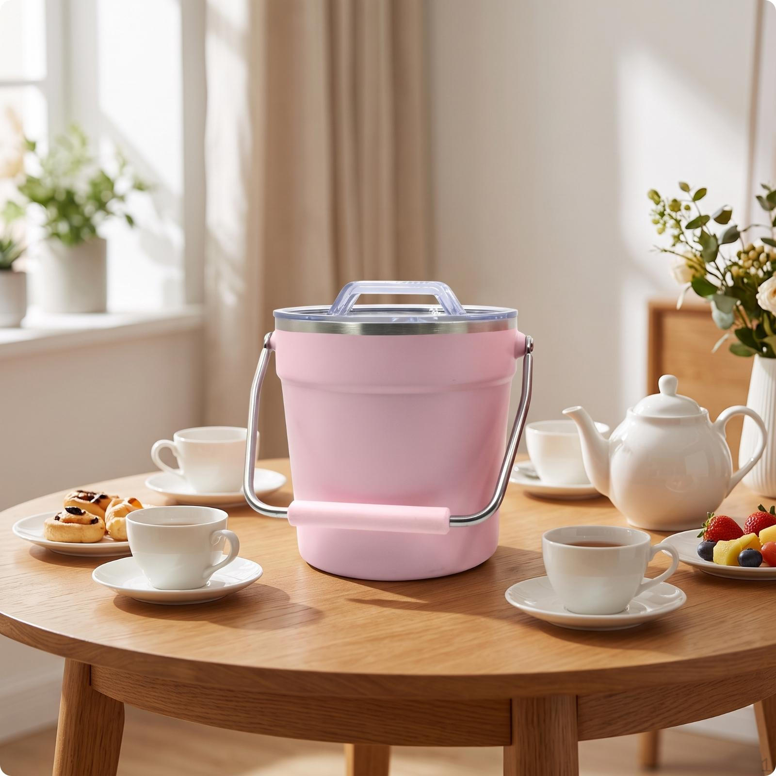 Ice Container with Lid Portable Insulated