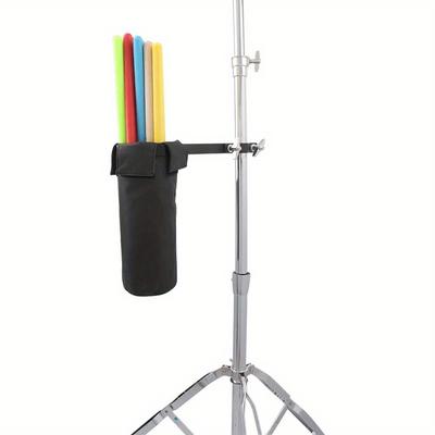 Drumstick Tasche Schwarz Zylindrischer Drumstick Halter Oxford Stoff Metallclip Robust Schlagzeug Instrument Zubehör