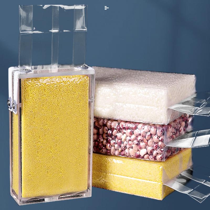 Acrylic Plastic Food Bag Rice Bags Used in Refrigerators and Supermarkets Vacuum Bag Compression Mold Rice Storage Transparent Rectangular