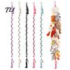 Stuffed Animal Hanging Rack Doll Cotton Storage Chain, Wall Mounted Organizer with Display Strap Metal Clips, Boho for Kids Room And