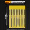 Mini Assorted Steel File Set: Triangular & Flat Files for Metal & Wood Grinding