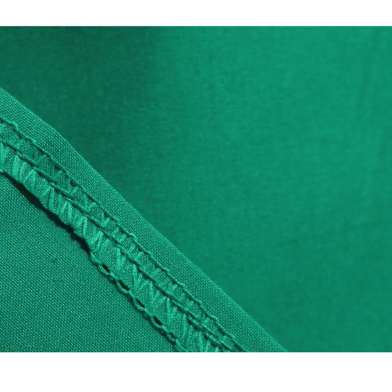Summer New Style Solid Color Green Short-sleeved Casual Retro Big Swing Dress