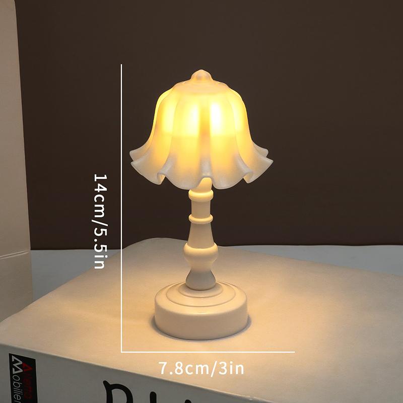Mini LED Night Light Battery Powered Cute Flower Shape Nordic Table Lamp Warm Light for Bedroom Children Gift Home Decor