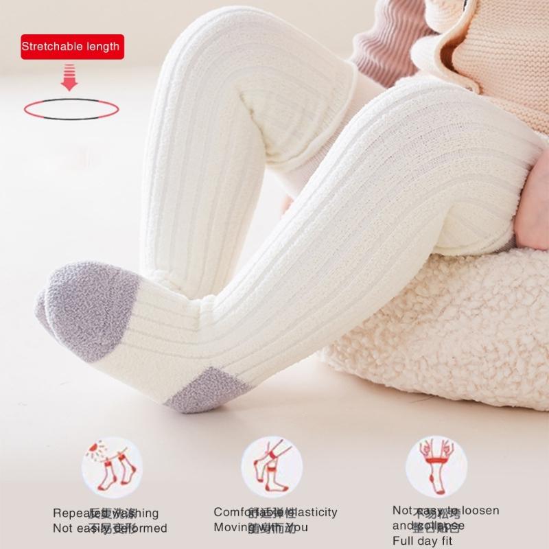 1 Pair Thick Knee High Socks Soft & Breathable Baby Warm Socks Long Stockings for Outdoor Activities, Family Gatherings