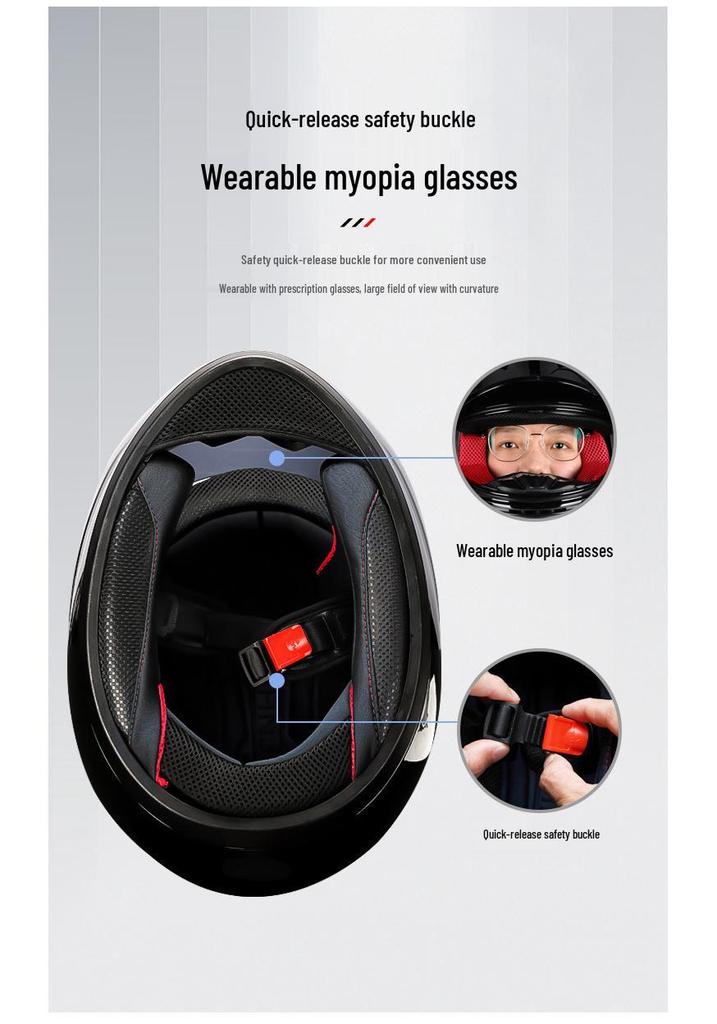 Universal Full Face Motorcycle Helmet with Cat Ears for Men and Women