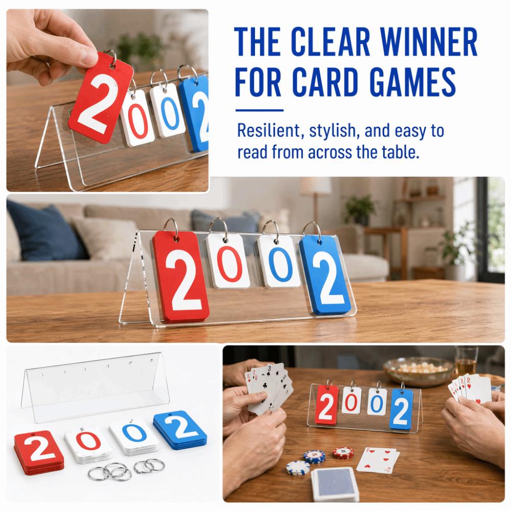 Dual Round Guandan Scoreboard 4 Players Point Counter Guandan Score Keeper Card Game Entertainment