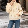 Boys Girls Christmas Sweatshirt, Pattern Long Sleeve Stand Collar Pullover for Fall Winter, Casual Comfortable Top