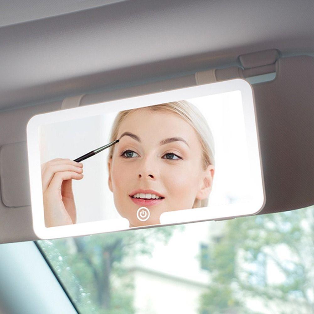HD LED Car Makeup Mirror Car Visor Mount Fill Light Mirror New Makeup Mirror  Vehicle Interior