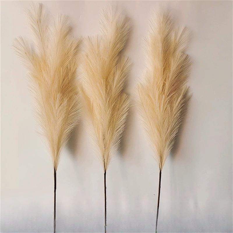 3pcs Large Artificial Pampas Grass 120cm Tall Fluffy Faux Reed Boho Home Wedding Decor Fake Flowers