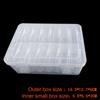 14Pcs Small Plastic Storage Box with Hinged Lids - Clear Bead Organizer