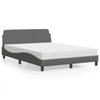 VidaXL Bed with Mattress Dark Grey 140x200 Cm Fabric 3208405
