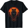 Evil Black Owl Industrial Horror Style Metal T-Shirt