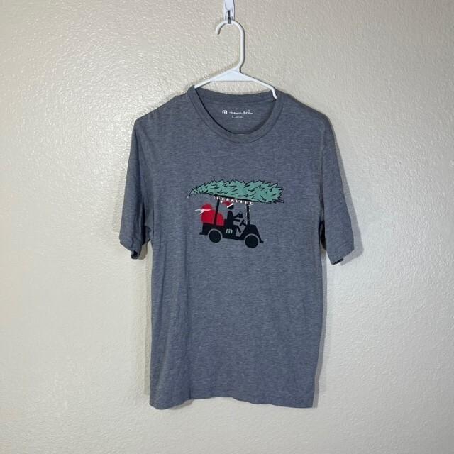 Travis Mathew Shirt Mens Small Graphic Tee Christmas Golf Cart Logo Pima Cotton XXL