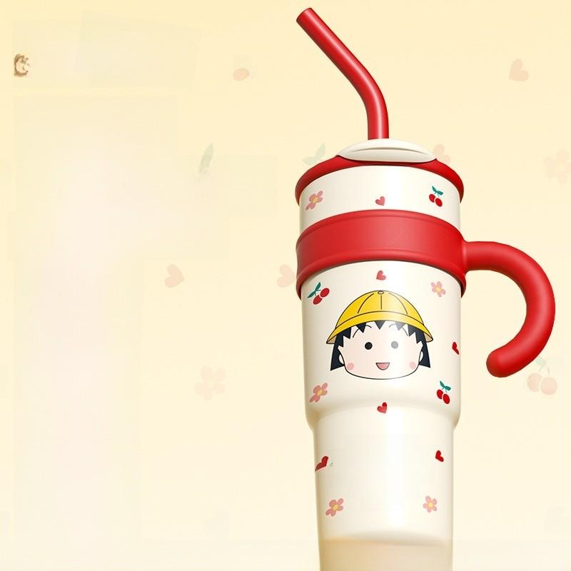 Chibi Marukochan Niedliche Isolierflasche mit auslaufsicherem Deckel für Büro und Reise