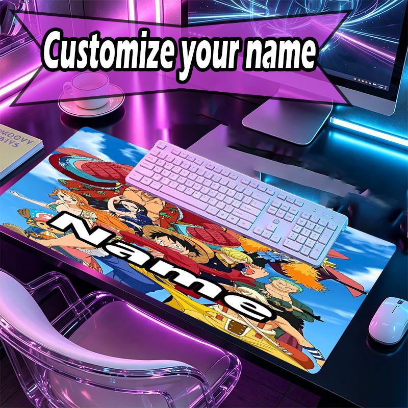 Custom Name Personalized One Piece Pattern Mousepad, Laptop PC Desk Mat, Decorative Desk Mat for Home Keyboard Pad Gift
