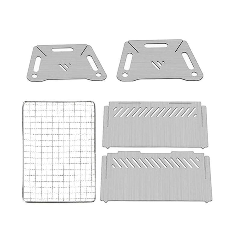 Stainless Split Stove Lightweight, Compact for BBQ Backpacking Hiking Traveling