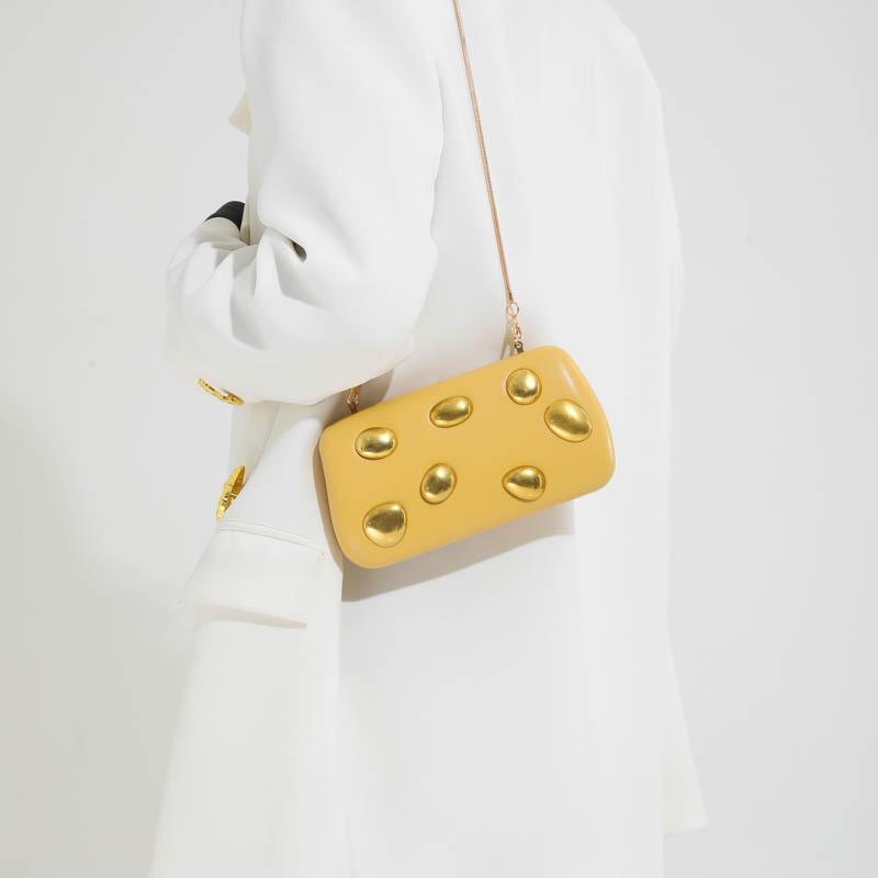 Summer PVC Solid Color Hasp CHAINS Crossbody Bags Design Sense Niche Women's Handbags High Quality Sweet Affordable Luxury Bags