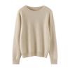 Women's Pure Cashmere Round Neck Sweater - New Fashion, Solid Color, Versatile Warm Knit Pullover