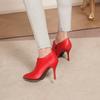 Elegant Ankle Boots for Women Pumps Fashion Sexy Point Toe Red White Black High Heel Party Wedding Shoes Ladies Large Size