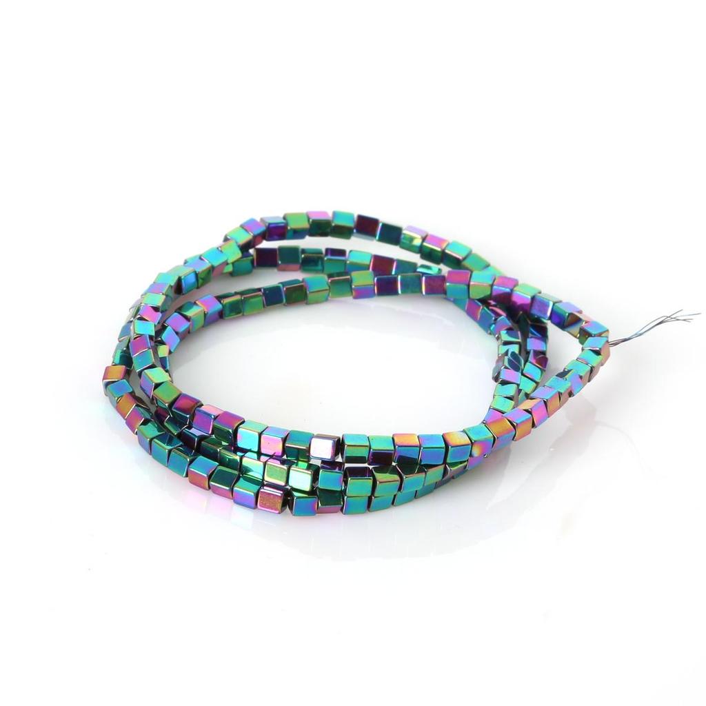 140Pcs Natural Stone Beads Cube Square Shape Loose Spacer Beads For Diy Jewelry Making