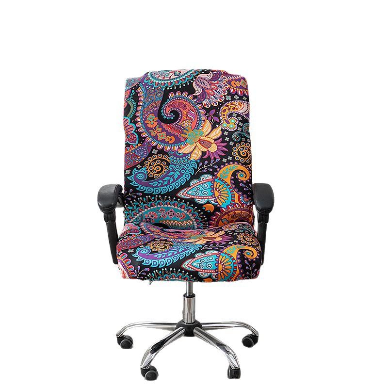 Neue Farbe Büro Reißverschluss Stuhlbezug Drehbar Computer Hotel Stuhlbezug Einteilig Armlehne Elastisch Chefsesselbezug