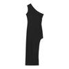 Black Spice Girl Split Medium and Long Dress One Shoulder Sleeveless Vest Dress Women's Summer Sex Waist Hip Wrap Skirt