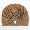 Fashionable Women's Solid Color Hijab Turban Bonnet Flower Decor Ramadan Head Wrap Head Scarf Cap Indian Hat Headwear